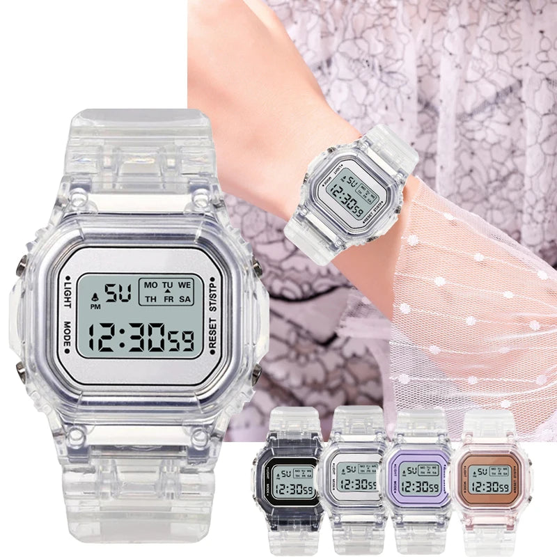 Vintage LED Digital Watch with Steel Strap – Unisex Electronic Sports Wristwatch, Valentine’s Day Gift