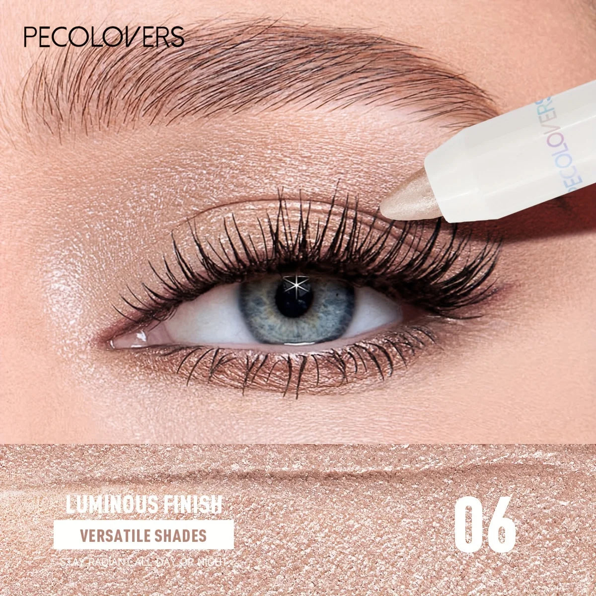 Waterproof Eyeshadow Stick – Long-Lasting, High-Pigment Shimmer & Matte Eye Pencil, Neutral Brown, Easy-Blend Crayon