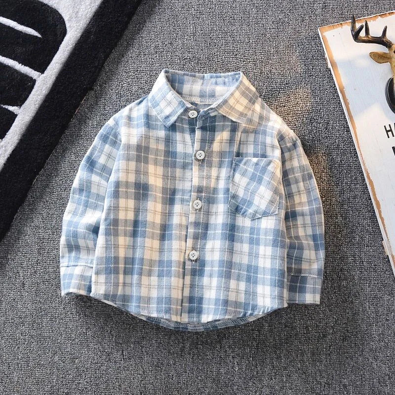 DIIMUU Spring and Autumn Kids' Cotton Shirt for Boys and Toddler Girls – Children’s Blouse for Infants and Kids (1-5 Years)