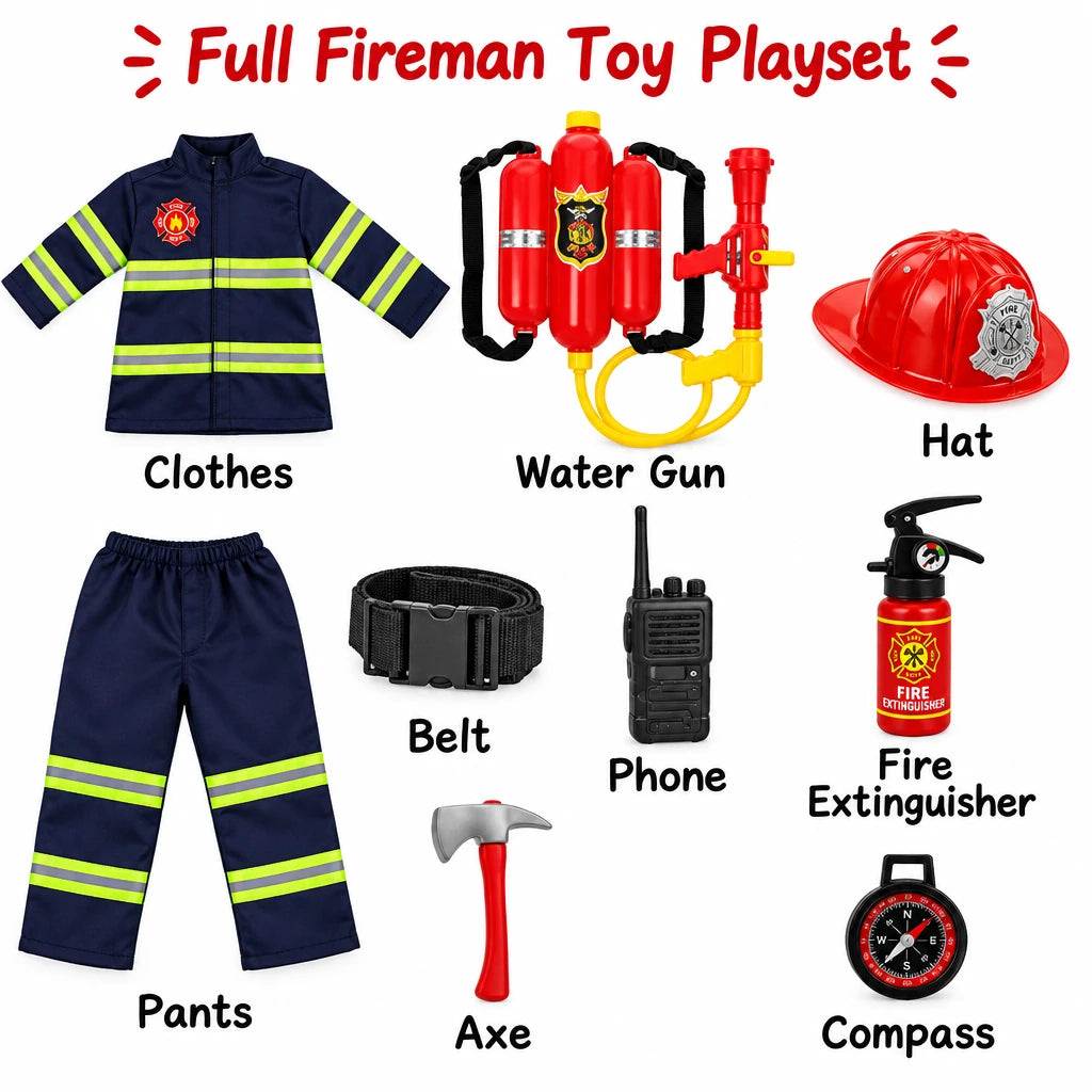 Kids' Firefighter Costume Set