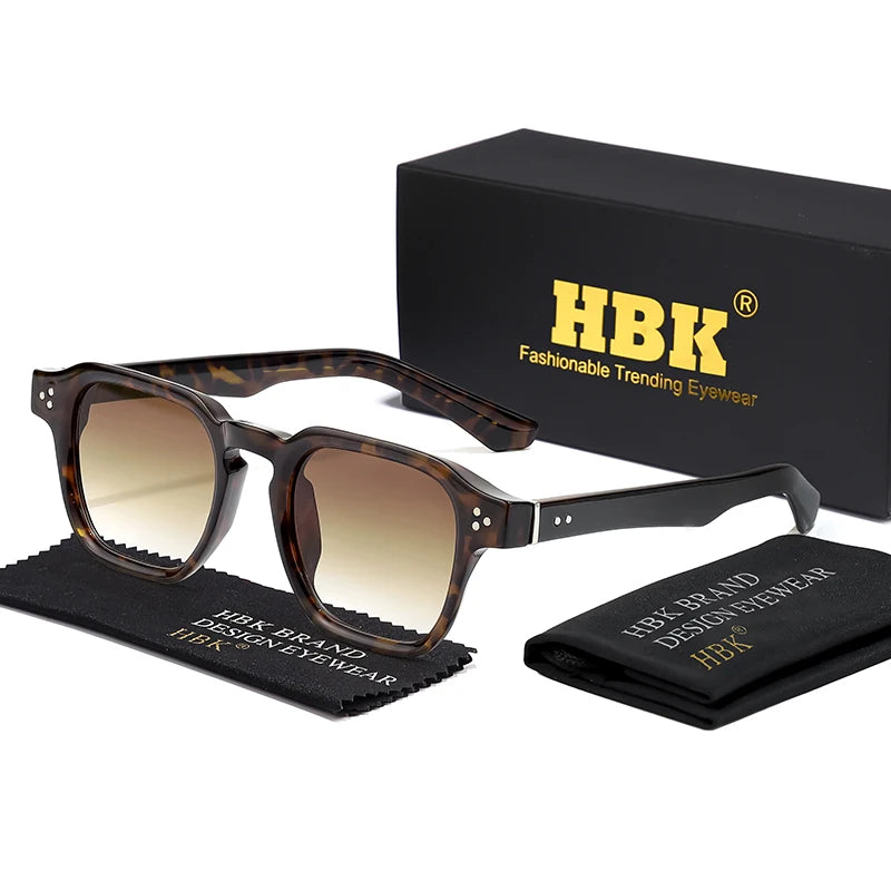 HBK Square Gradient Sunglasses — UV400 Vintage Style for Men