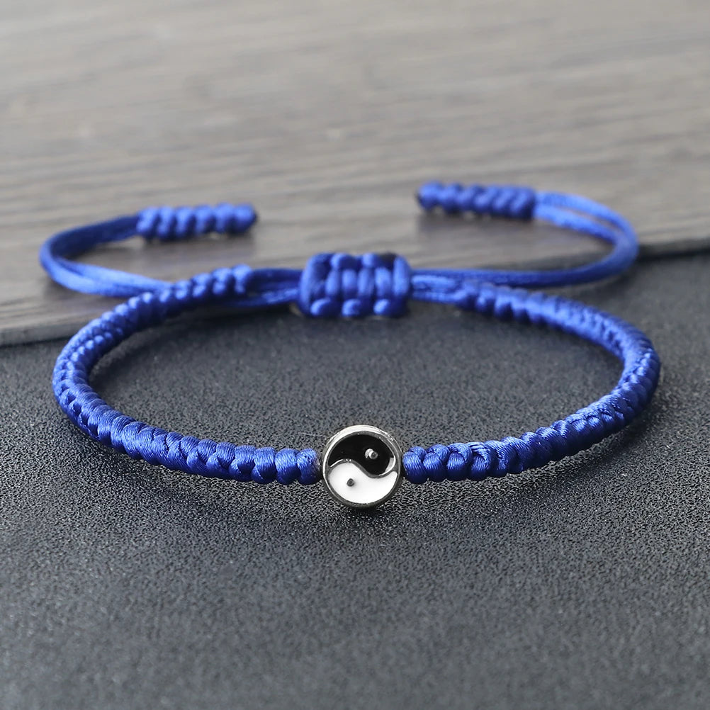 Yin Yang Tai Chi Pendant Bracelets For Men Women Handmade Adjustable Rope Couple Bracelets Fashion Friendship Jewelry Gifts