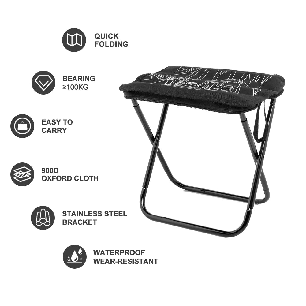 Portable Folding Camping Stool – Lightweight Outdoor Seat | 100KG Capacity | Hiking & Travel