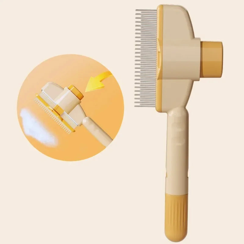 Self-Cleaning Pet Grooming Brush with One-Button Hair Removal – Deshedding & Massage Brush for Dogs and Cats – Suitable for Long & Short Hair