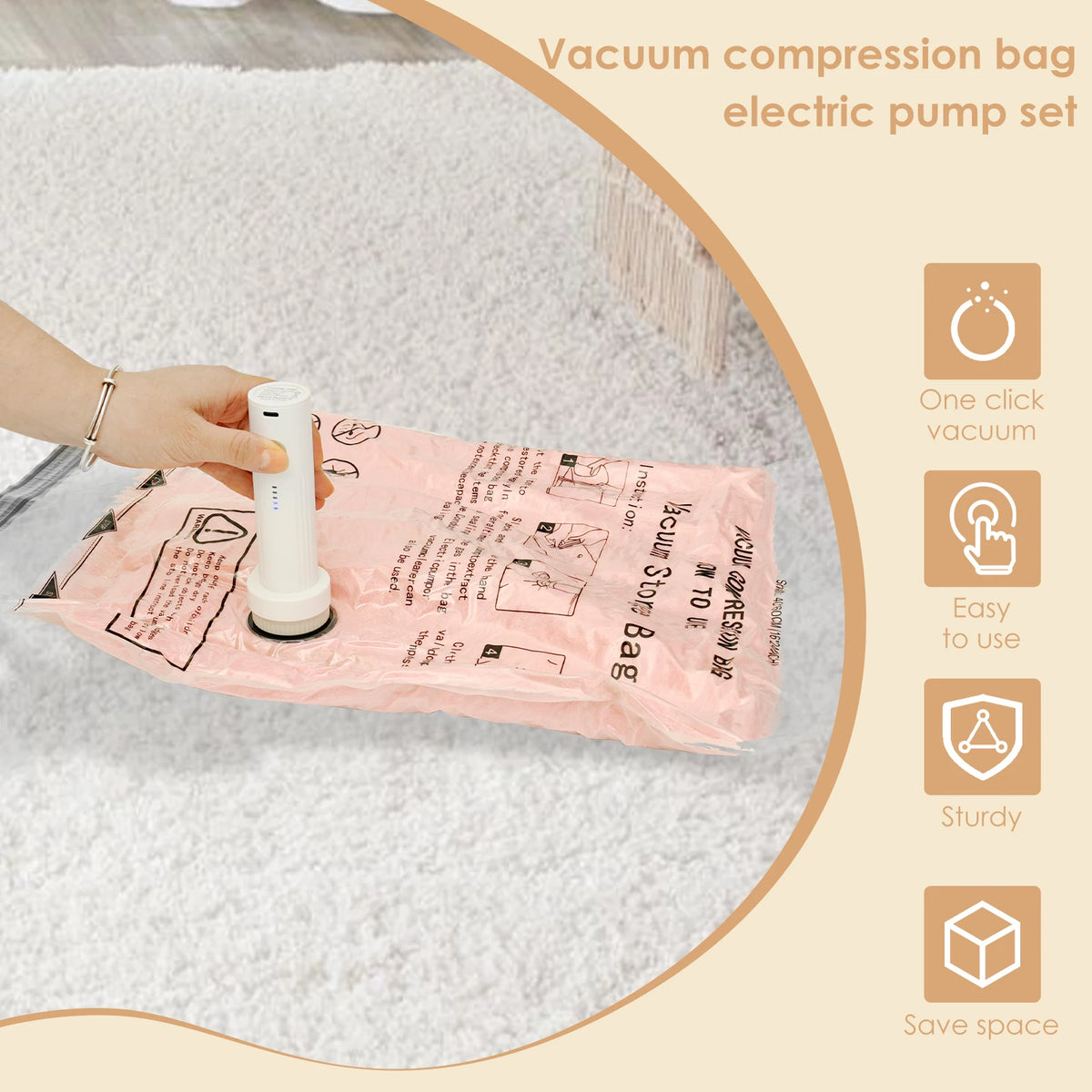 Vacuum Storage Bag Set with USB Electric Pump