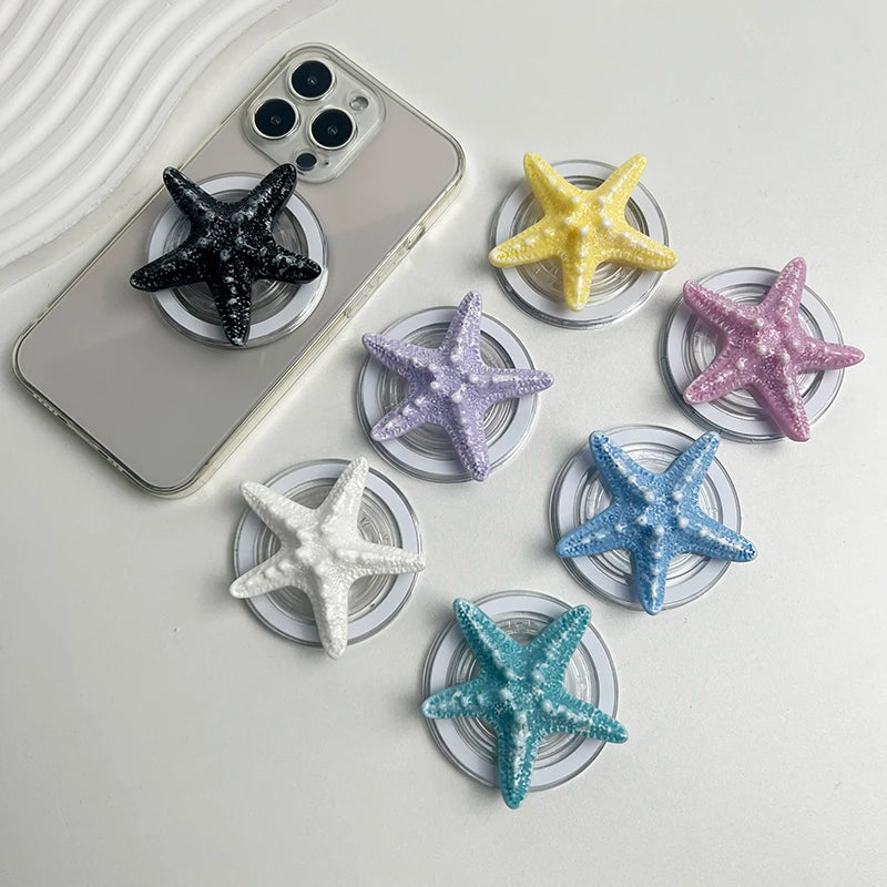 Resin Starfish Phone Grip Stand with MagSafe Magnetic or Adhesive Base