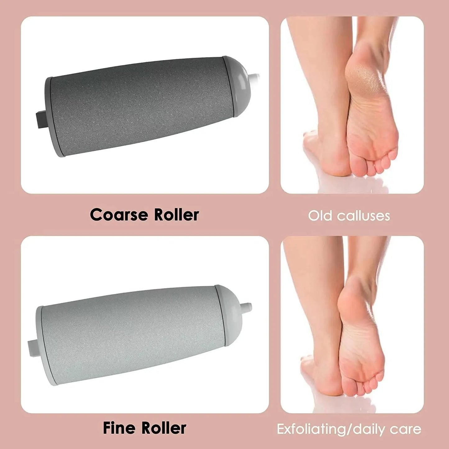 Electric Foot Grinder – Pink Electronic Callus Remover & Skin Smoother, Heel & Foot Care Tool