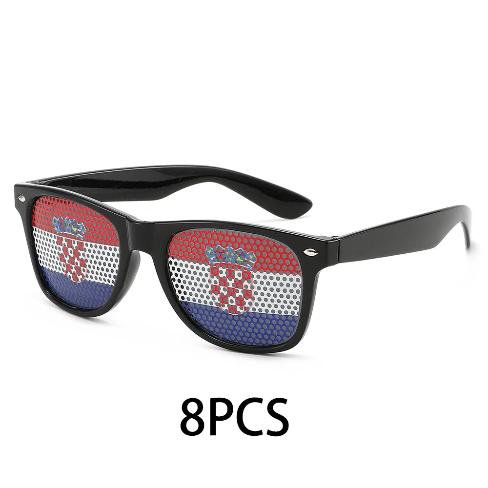 8PCS HD Vision Flag Sunglasses – Football Fan Sports Party Eyewear