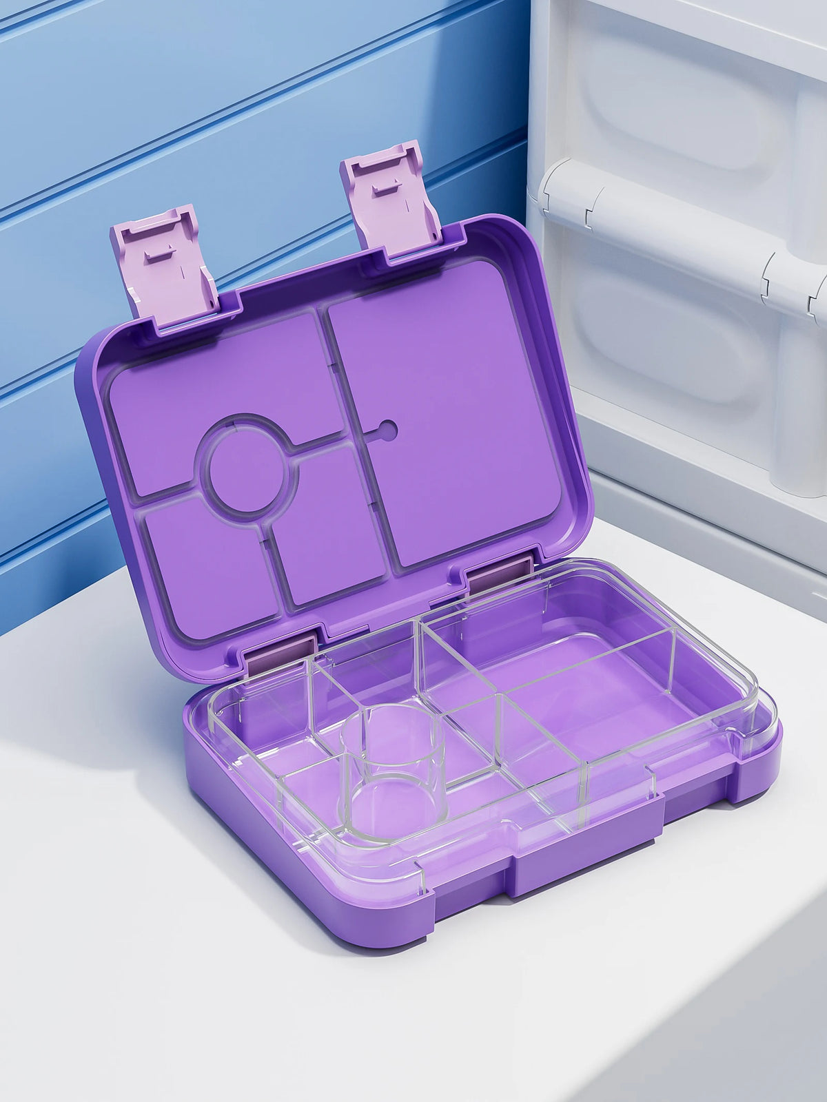 Cartoon Printed Microwavable Bento Lunch Box with 5 Compartments