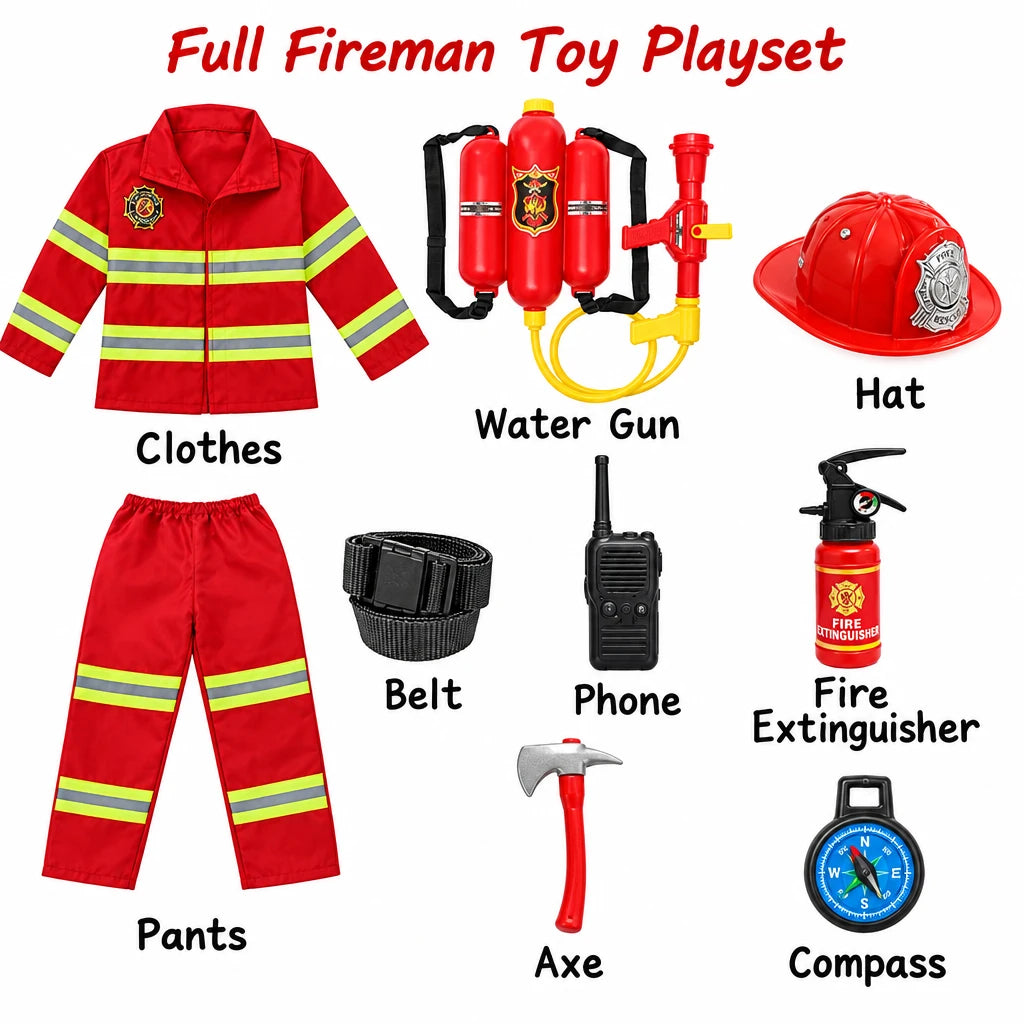 Kids' Firefighter Costume Set