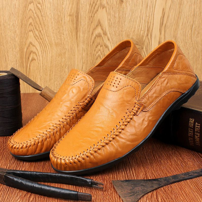 Men’s Genuine Leather Loafers – Italian-Style Breathable Slip-On Dress Shoes | Casual & Formal Fit, Plus Sizes