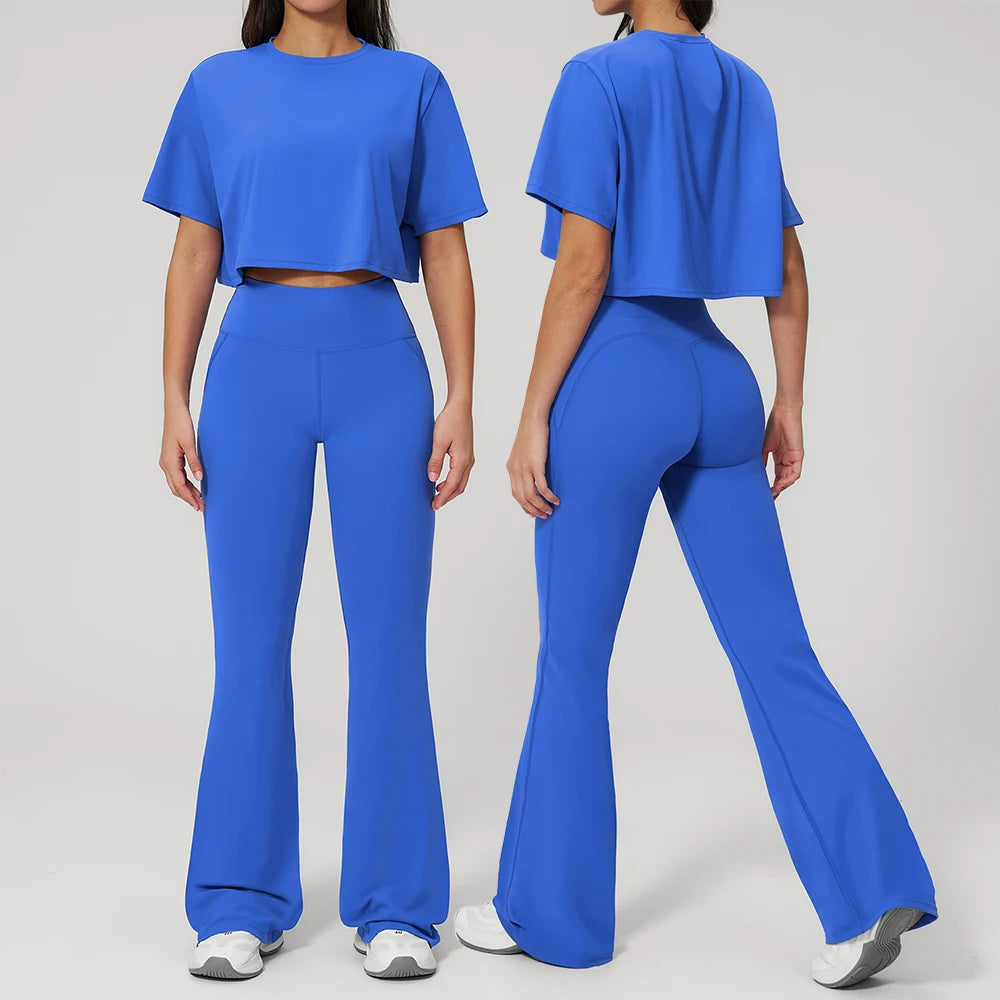 Women's 2-Piece Seamless Yoga Set – Leggings & Crop Top