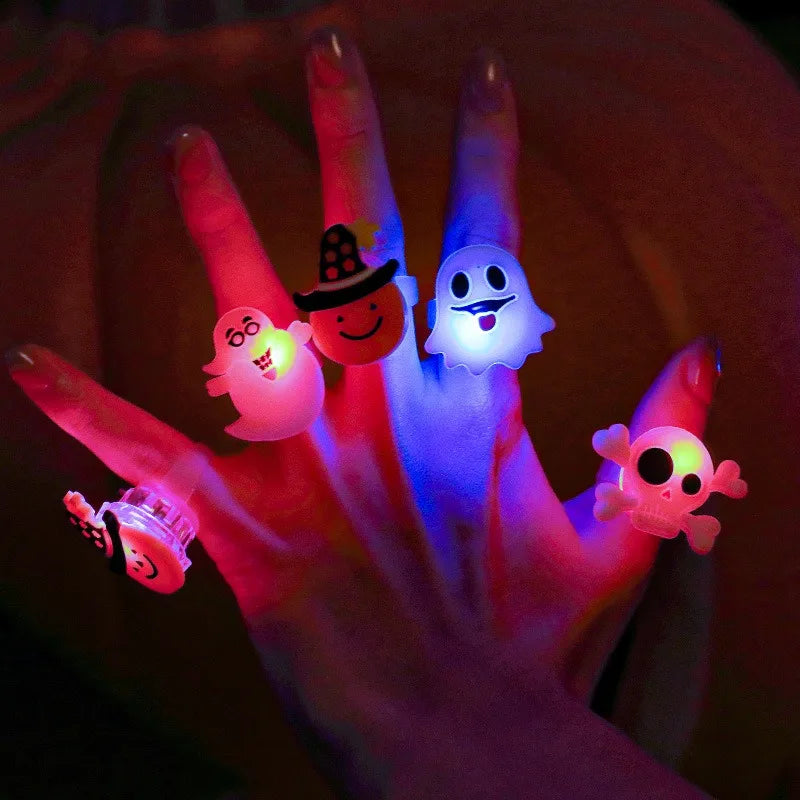 Halloween LED Flashing Rings Party Pack