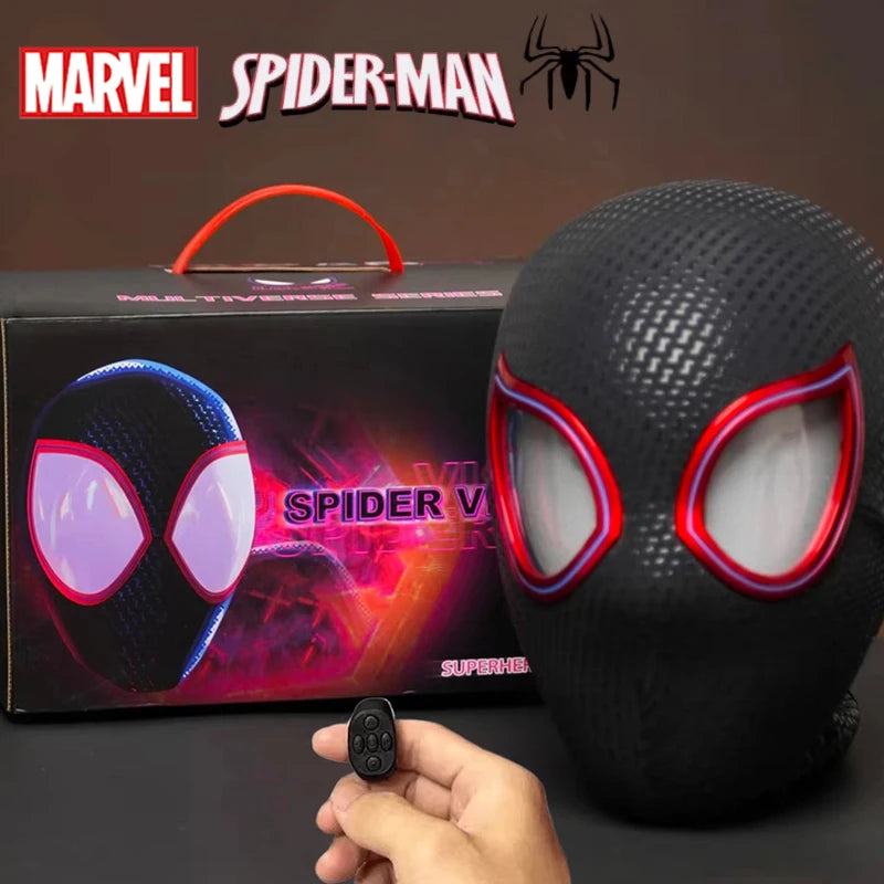 Marvel Miles Morales Spider-Man Moving Eyes Electronic Mask – 1:1 Cosplay Headgear with Remote Control