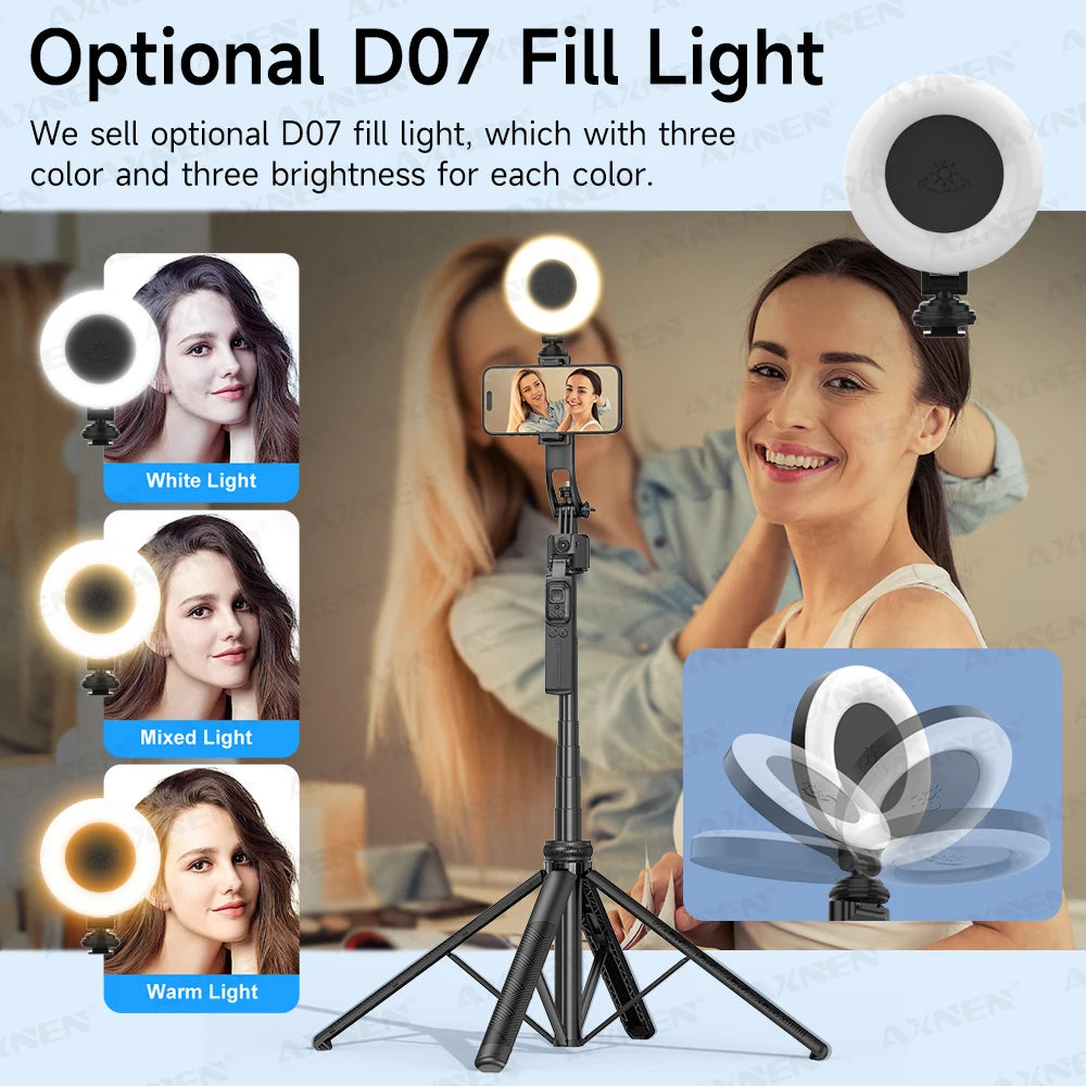 AI Face-Tracking Selfie Stick Tripod with Bluetooth Remote