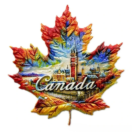 Canada North America Refrigerator Sticker Tourism Commemorative Red Maple Leaf Landscape Decoration Souvenir Magnet
