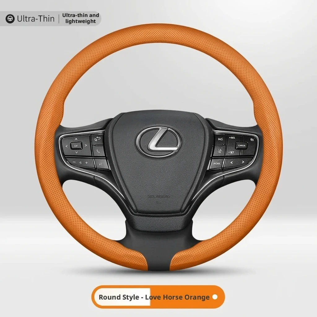 Textured Faux Leather Car Steering Wheel Cover, 38 cm