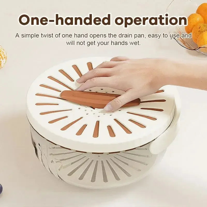 Multi-Use Fruit & Vegetable Drain Basket – Folding Handle Storage & Dehydrating Box