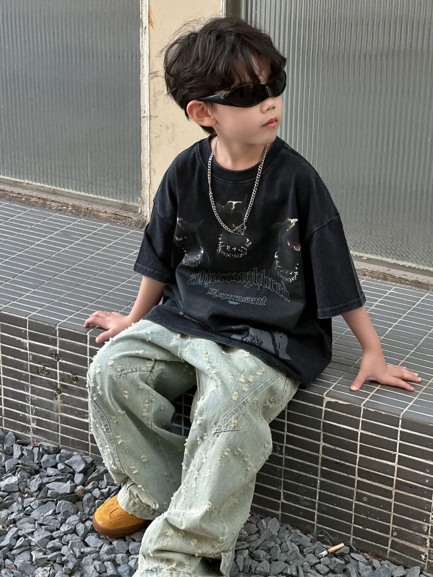 Boys Stylish Casual Jeans Trousers – Spring Solid Color Loose Fit Kids Pants