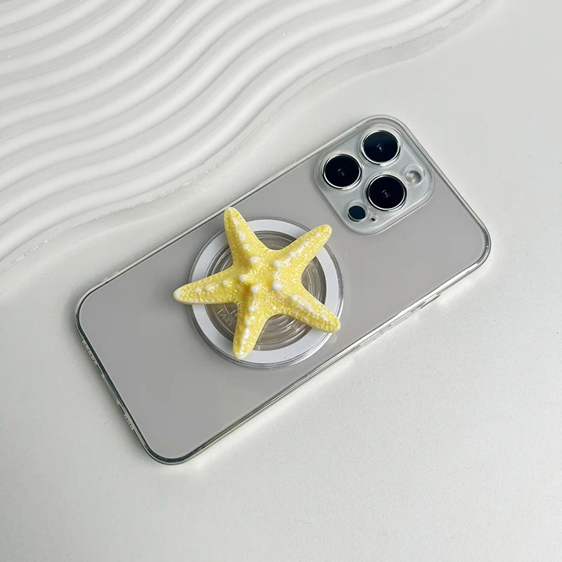 Resin Starfish Phone Grip Stand with MagSafe Magnetic or Adhesive Base