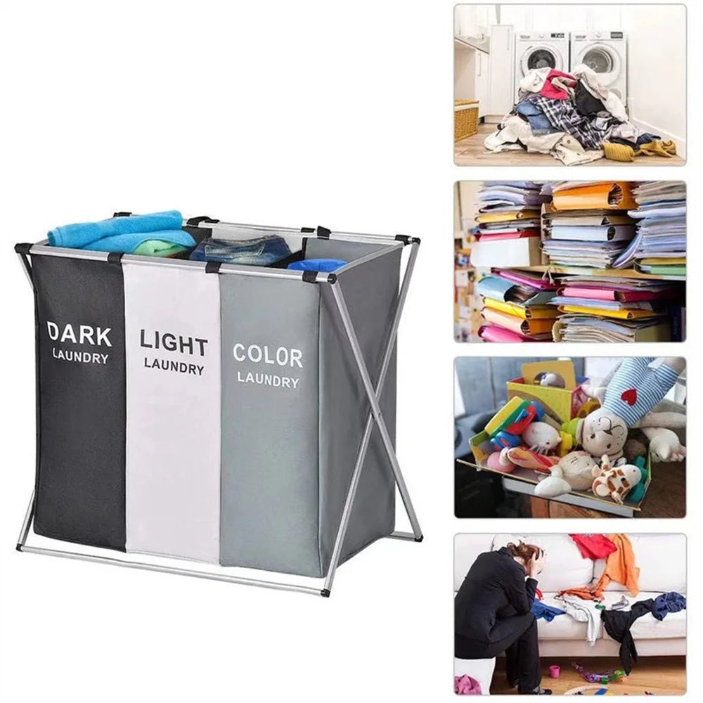 Foldable Laundry Basket, Waterproof Oxford Storage Bag, Portable Clothes Organizer