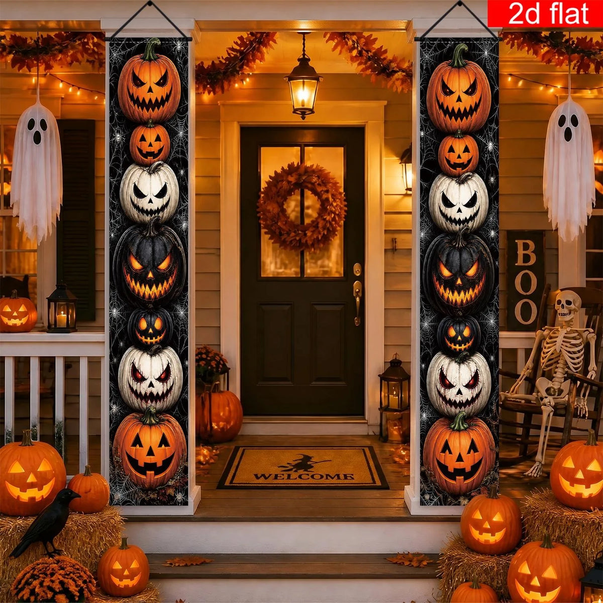 Halloween Pumpkin Porch Banner Set