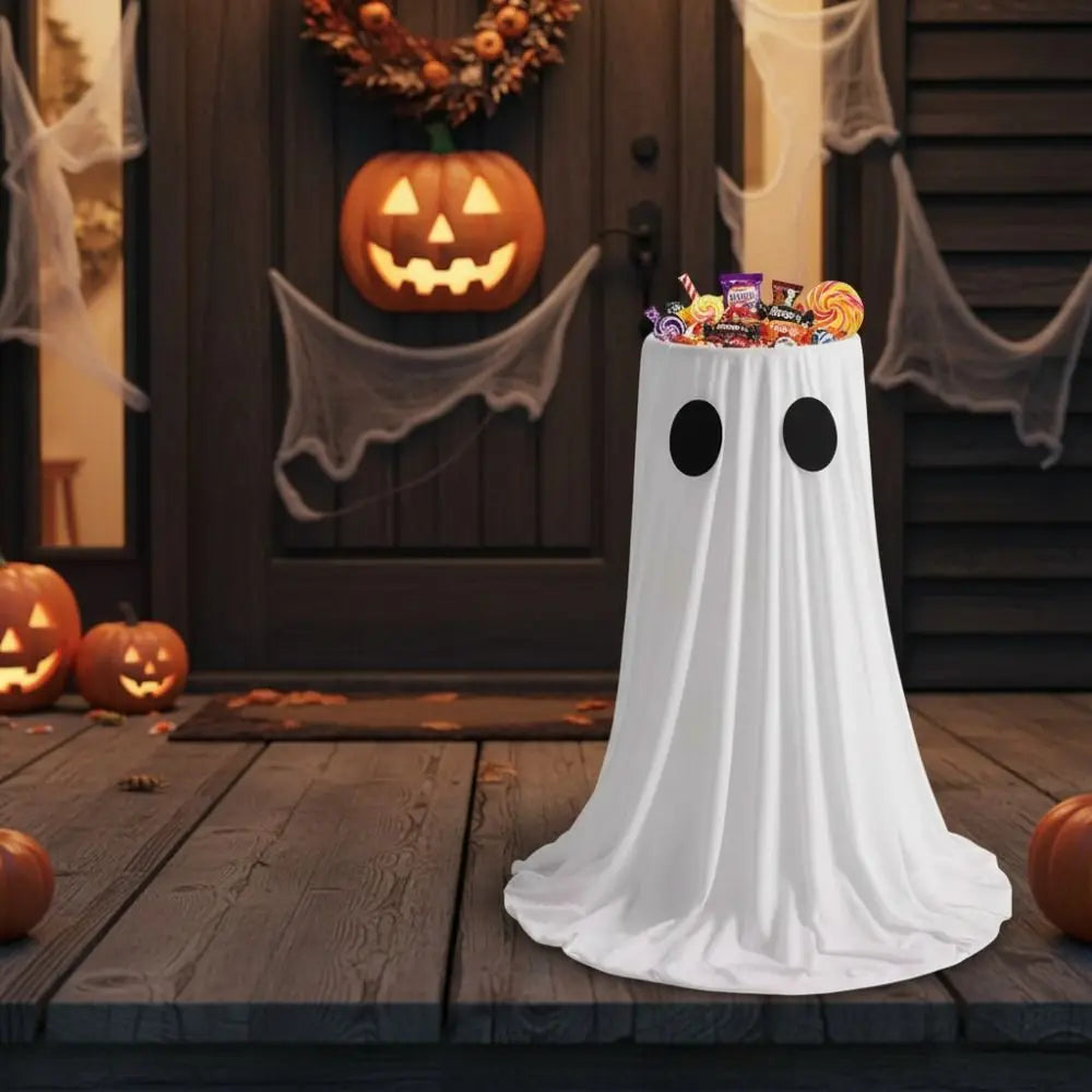 Halloween Light-Up Ghost Candy Bowl with Adjustable Stand