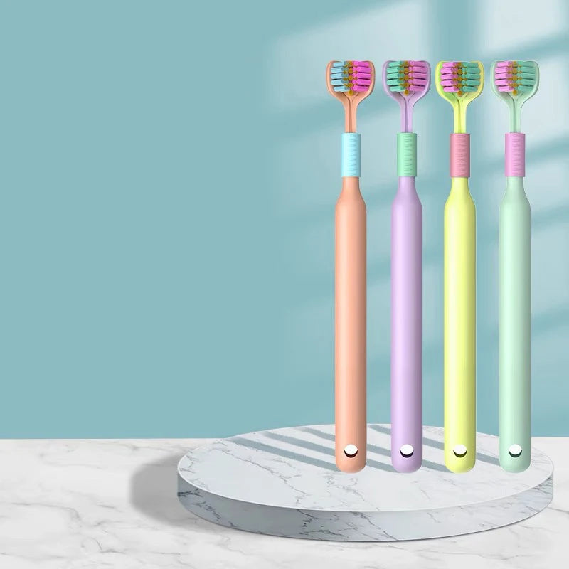 Three-Sided Toothbrush with Soft Ultra-Fine Bristles – Complete Oral Care & Gentle Teeth Cleaning