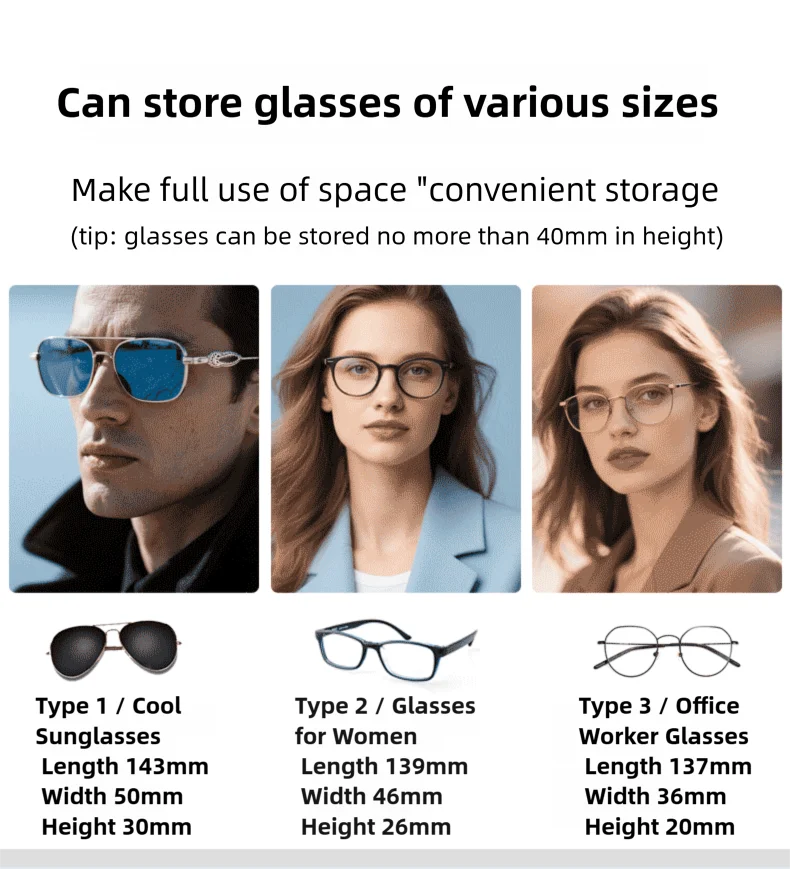 Portable Car Sunglasses Holder – Eyeglass Case & Sun Visor Clip for Driving