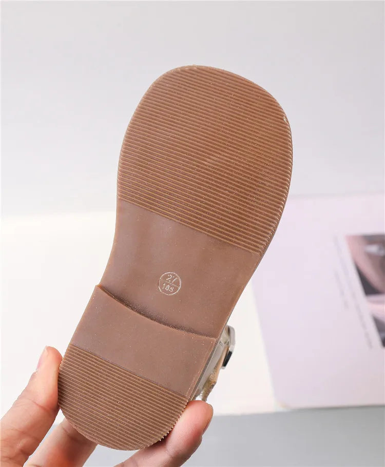 2025 New Summer Children Sandals Leather Cut-out Kids Sandals Soft Sole Non-slip Beach Shoes Fashion Girls Sandals 26-37