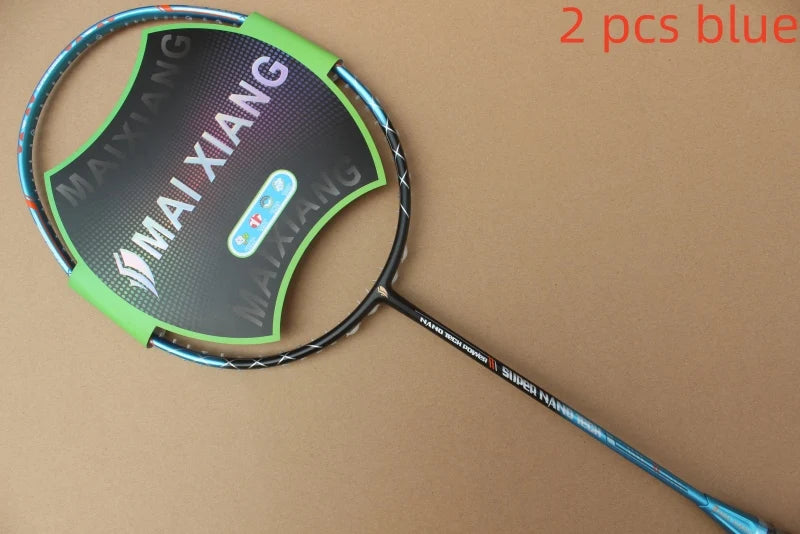 2PCS MAI XIANG-N11 Professional Badminton Rackets – 30 LBS Nano Carbon, High-End Offensive Racquets for Advanced Players