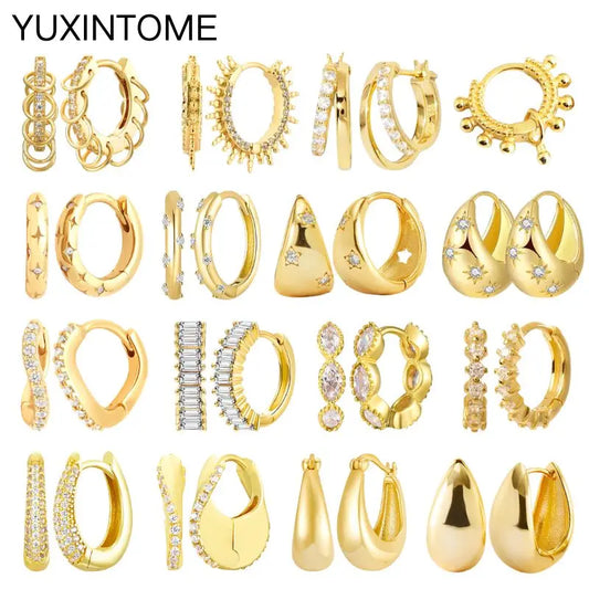925 Sterling Silver Multi-Turn Hoop Earrings with White Zircon, Fashion Punk Jewelry for Women
