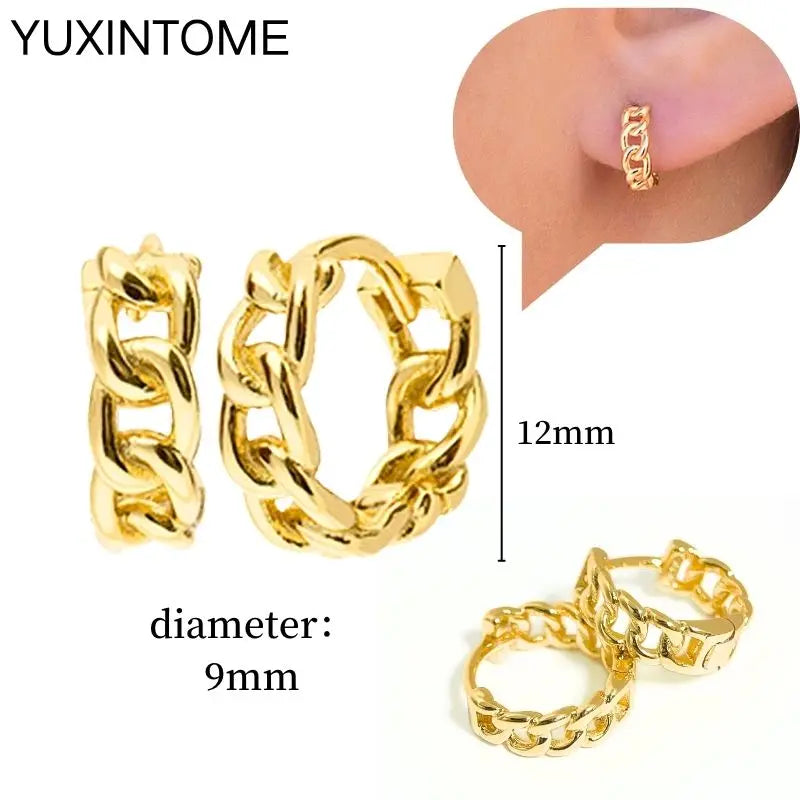 925 Sterling Silver Multi-Turn Hoop Earrings with White Zircon, Fashion Punk Jewelry for Women