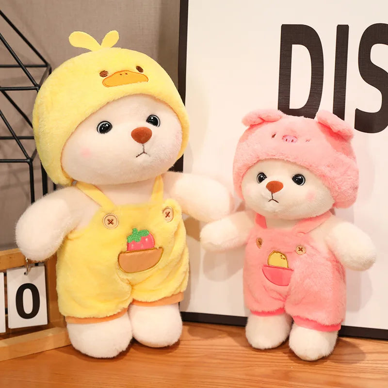 Anime Plush Toy 25/35cm – Jointed Bear, Bunny, Duck, Shark, and Pig Stuffed Animal