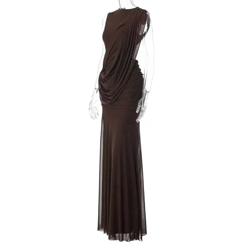 Mozision High Neck Backless Mermaid Maxi Dress