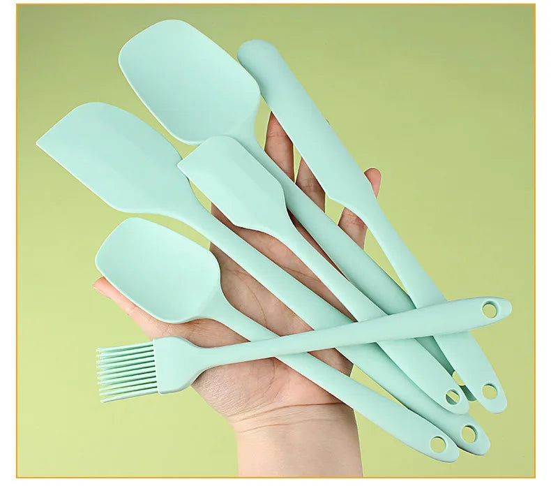 6-Piece Silicone Spatula Set for Baking – Includes Cake Frosting Brush, Non-Stick Scrapers & Cream Spreaders | Cute & Functional Kitchen Gadgets