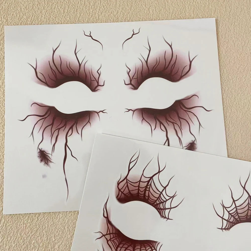 Halloween Vein and Spider Web Temporary Tattoo Stickers for Gothic Horror Costumes, Themed Parties and Special Effects Body Art