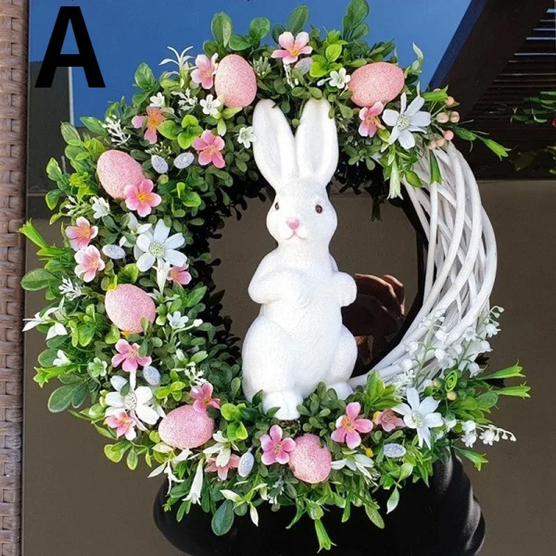 Garland Door Hanging Decoration Spring Bunny Egg Butterfly Garland Home Garden Easter Party Decoration Garland