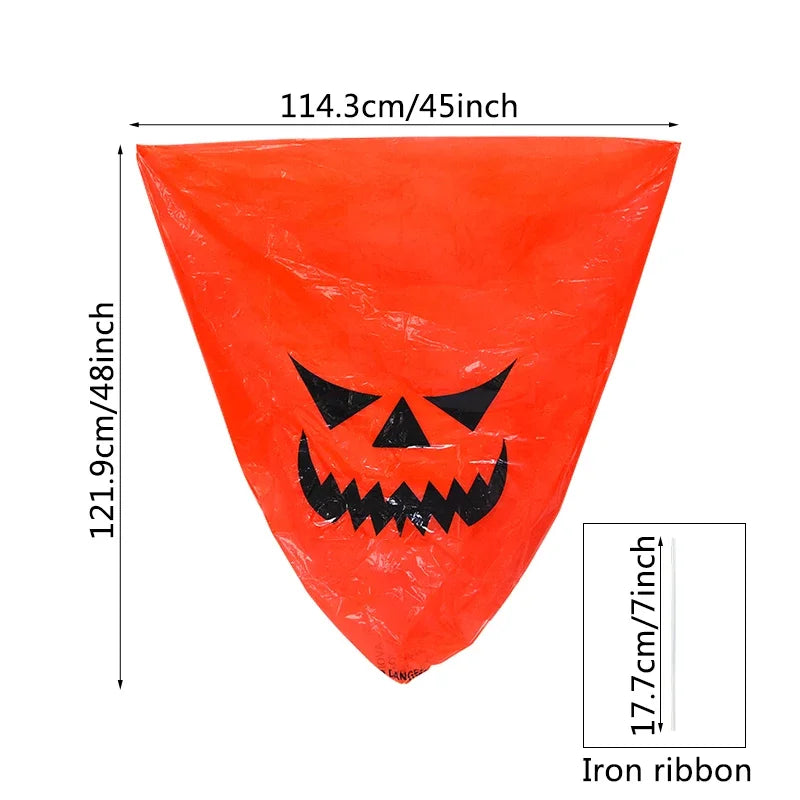 Large Halloween Pumpkin Leaf Bags – Plastic Garbage Bags for Outdoor Lawn & Garden Decoration – Festive Yard Décor for Halloween Parties & Trick-or-Treat