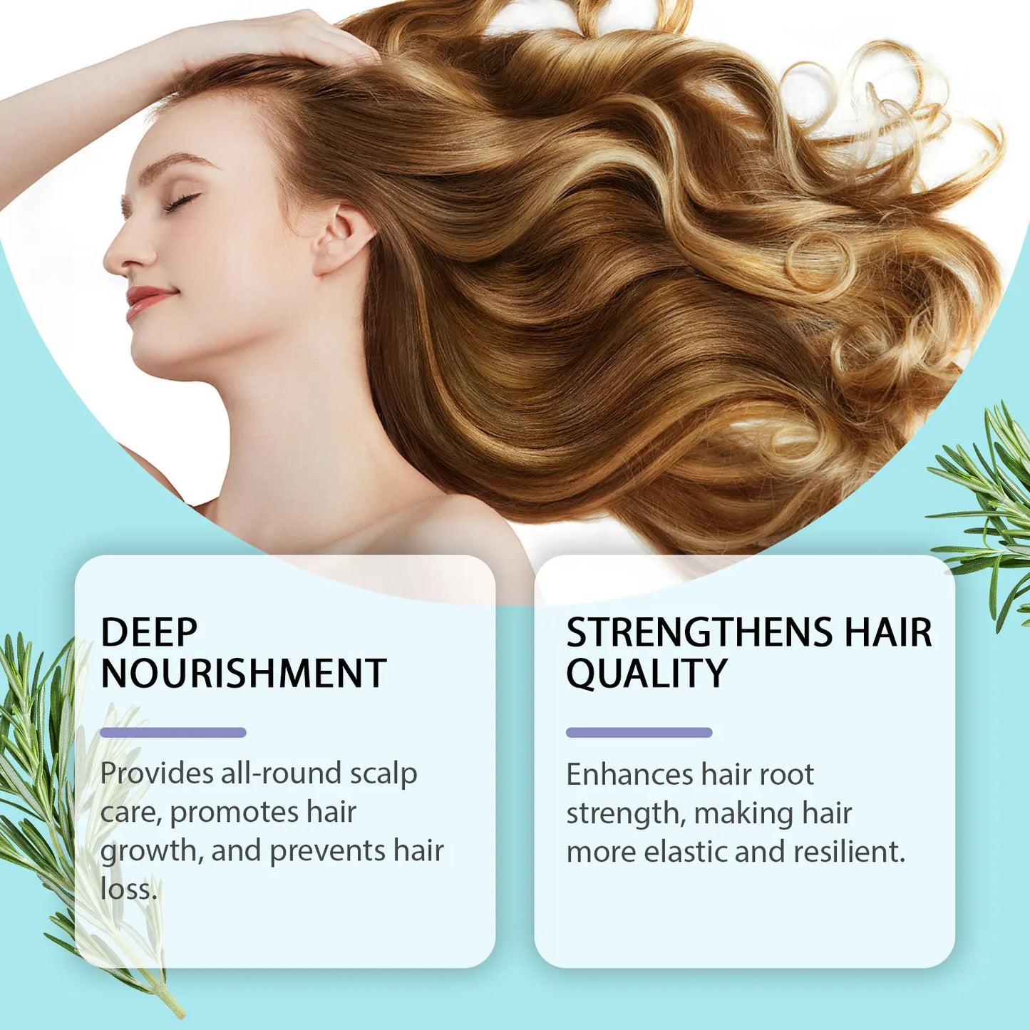 Rosemary Hair Care Set – Shampoo, Conditioner & Serum for Nourishing, Strengthening Hair and Smoothing Dry, Frizzy Hair