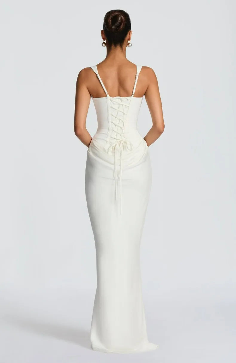 Fishbone Strap Evening Dress