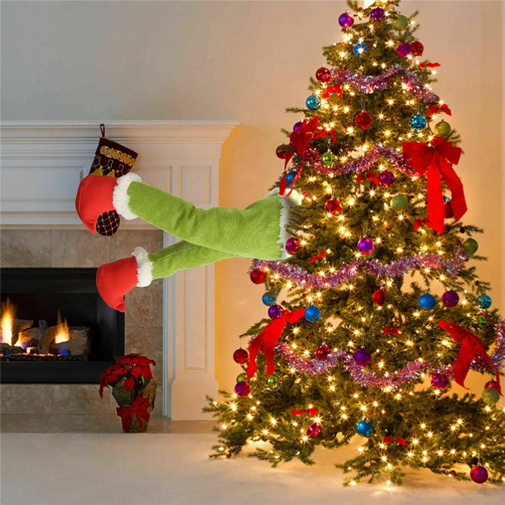 Christmas Elf Leg Plush Toy – Festive Tree Decoration & Holiday Home Decor