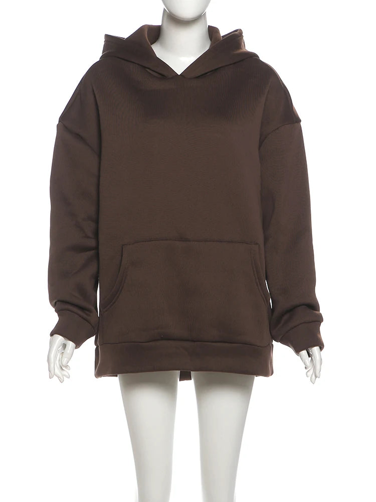 Sisterlinda Women's Hoodie Backless Mesh Patchwork Sweatshirt – Harajuku Streetwear Pullover for Autumn