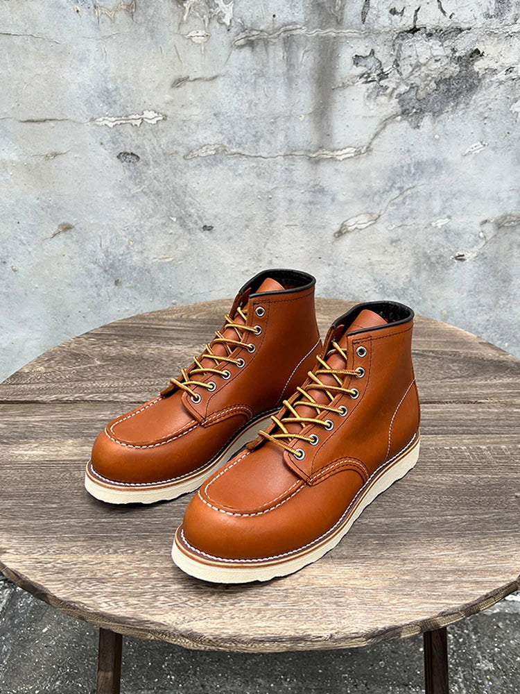 Men’s Leather Work Boots – Durable Full-Grain Leather with Goodyear-Welt Construction