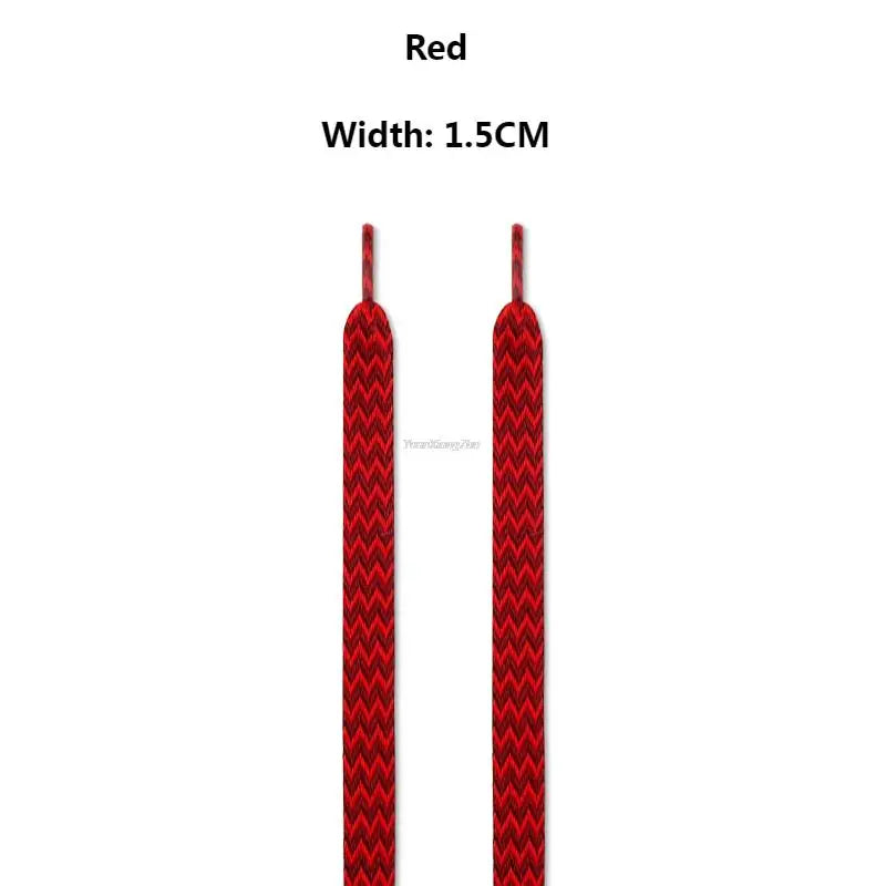 Flat Wavy Shoelaces for Sneakers – Trendy Wide Replacement Shoe Laces for Casual, Sport & Streetwear Shoes (1.5cm / 2cm / 3cm Widths)