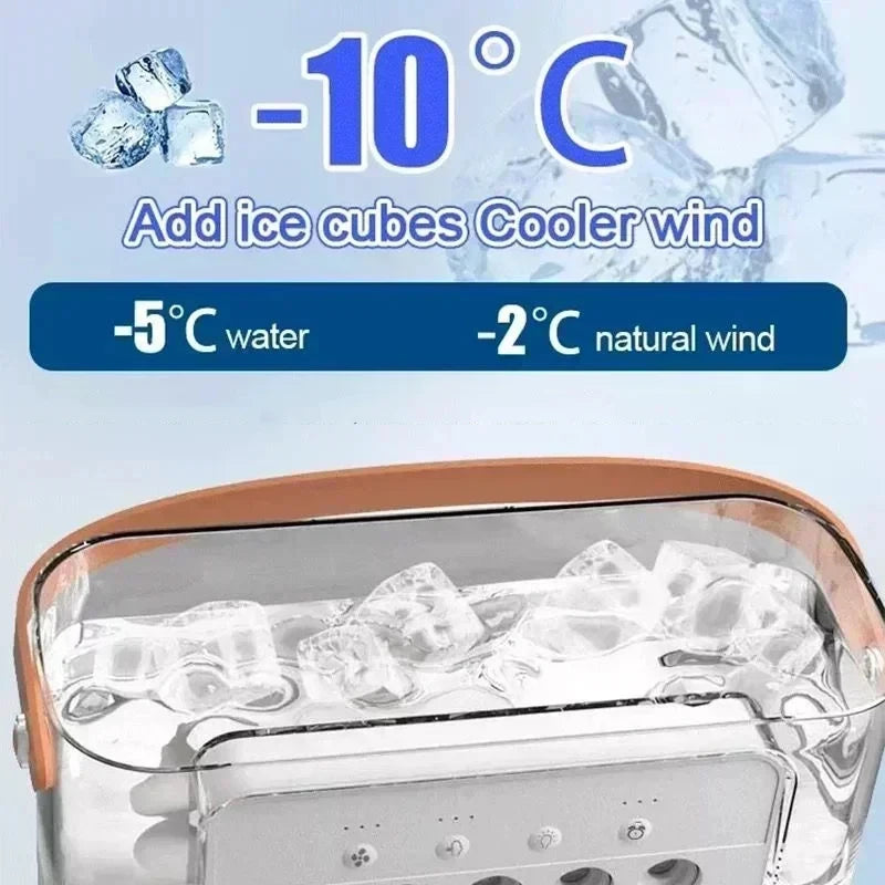 3-in-1 Mini Air Cooler Fan with Humidifier & LED Night Light – Portable USB Desktop Cooling Fan for Home & Office