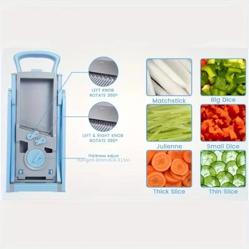 Adjustable Vegetable Slicer with Julienne and Dicing Modes