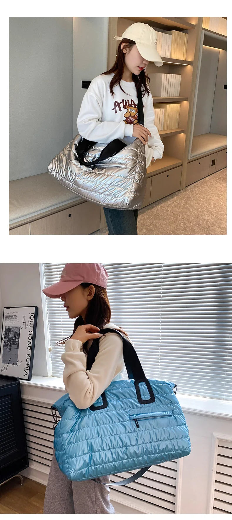 Women’s Travel & Gym Bag – Waterproof Fitness Handbag with Dry/Wet Separation, Perfect for Swimming, Yoga & Sports, Easy Single-Shoulder Carry