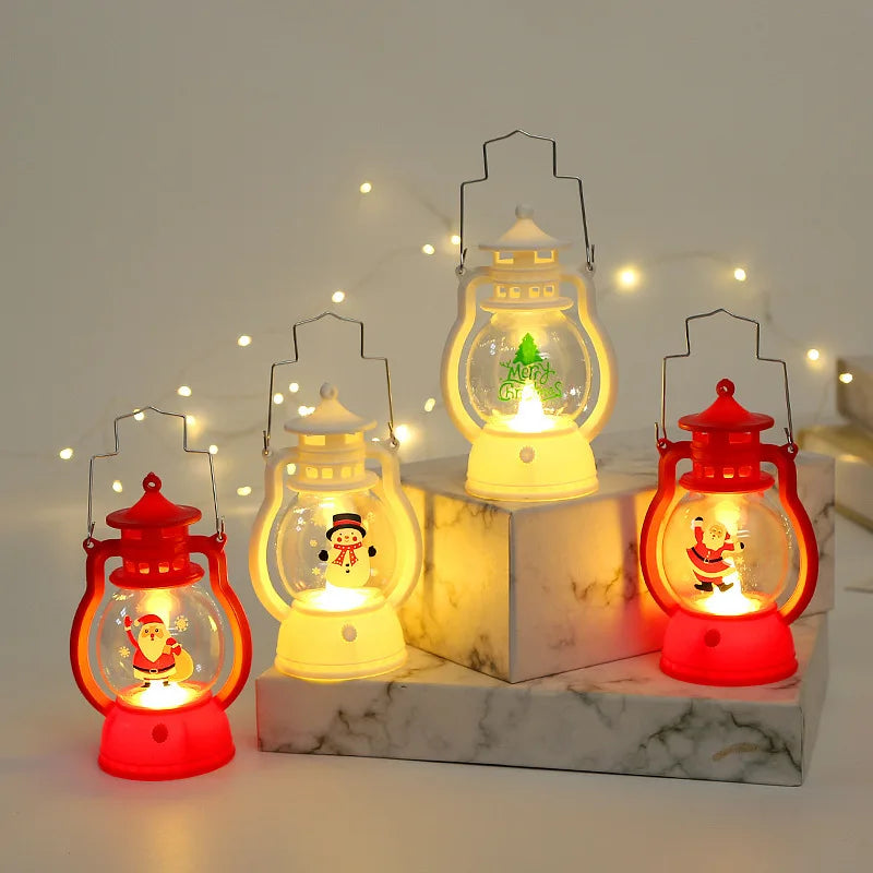 Christmas LED Lantern Light – Santa Decorative Lamp for Winter Home Display