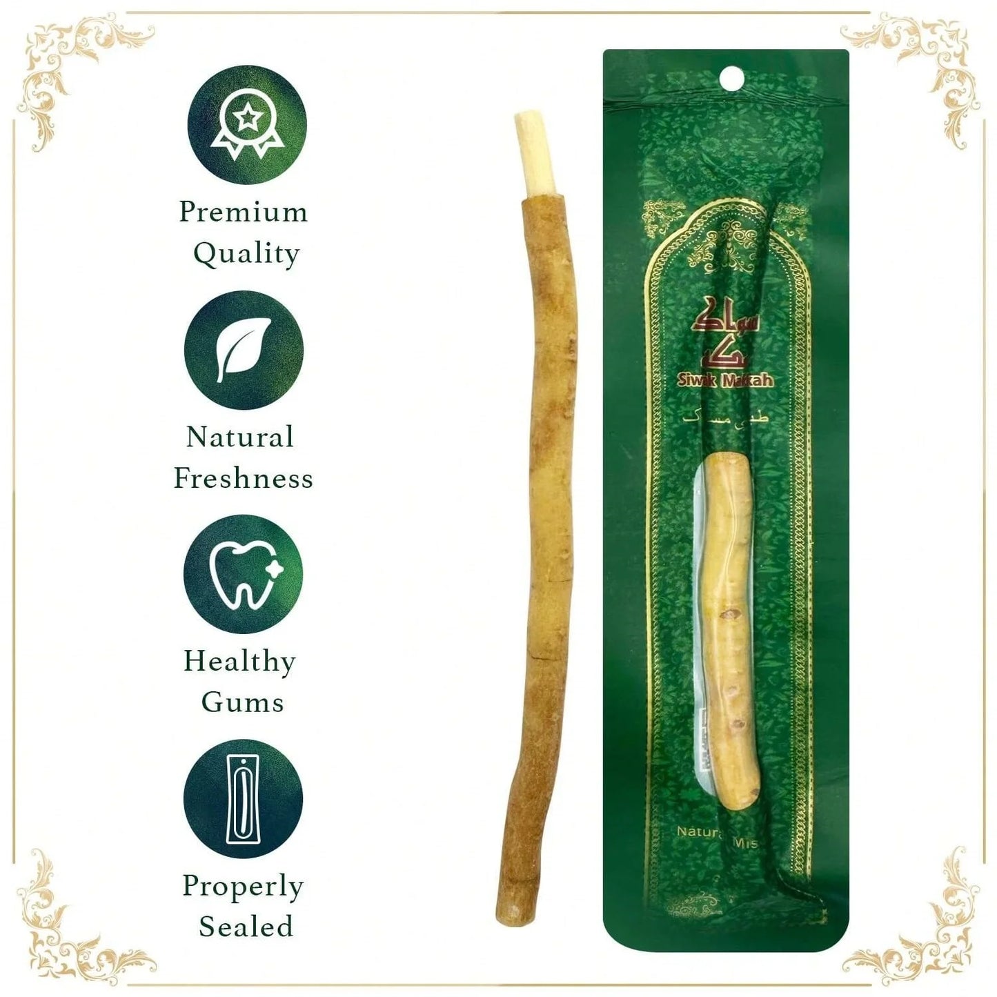 Natural Miswak Tooth Cleaning Stick – Portable Traditional Herbal Toothbrush
